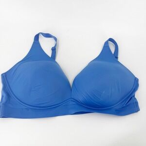 Soma Enbliss Luxe Plunge Bralette Blue Wireless Smooth Bra XL 570305886